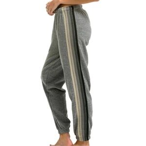 Gray Striped Women's Jogger Pants